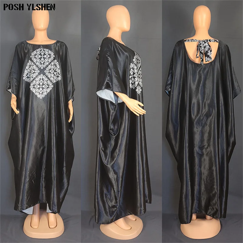 African Dresses For Women Elegant Dashiki Summer Diamonds Print Long Maxi Dress Muslim Abaya Ladies Traditional Africa Clothing