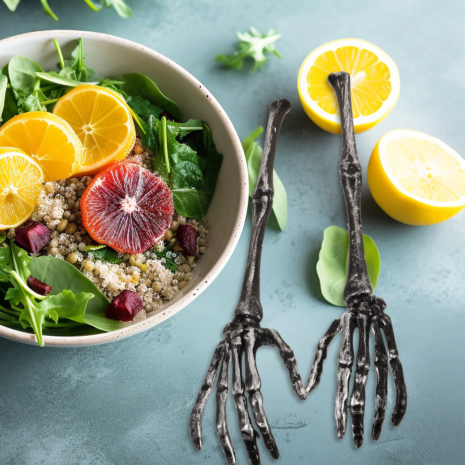 2 шт. ложка для салата с когтями черепа вилки ужина на Хэллоуин сервировочная