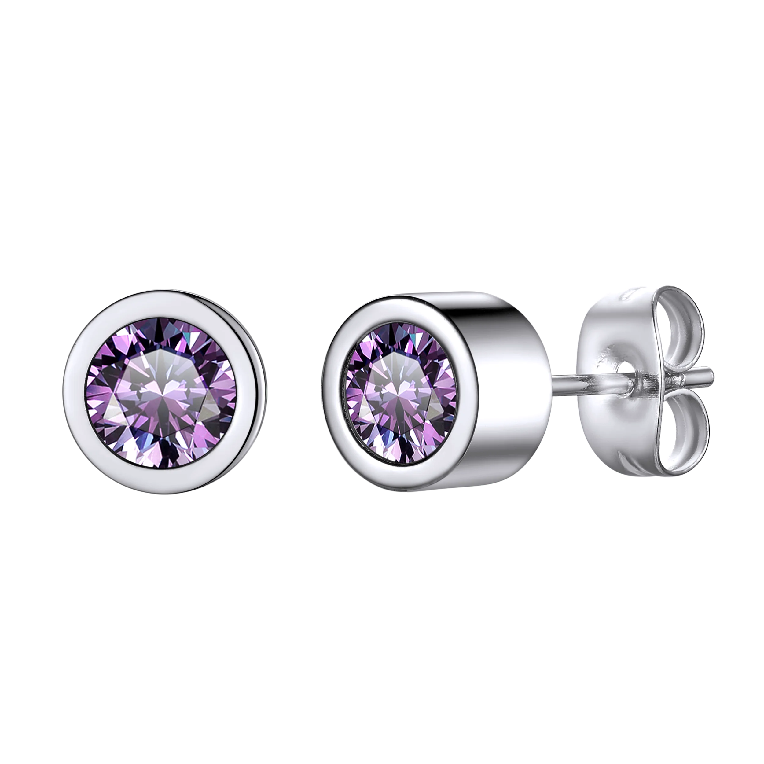 Серьги-гвоздики из нержавеющей стали с камнем красочные серьги кубическим