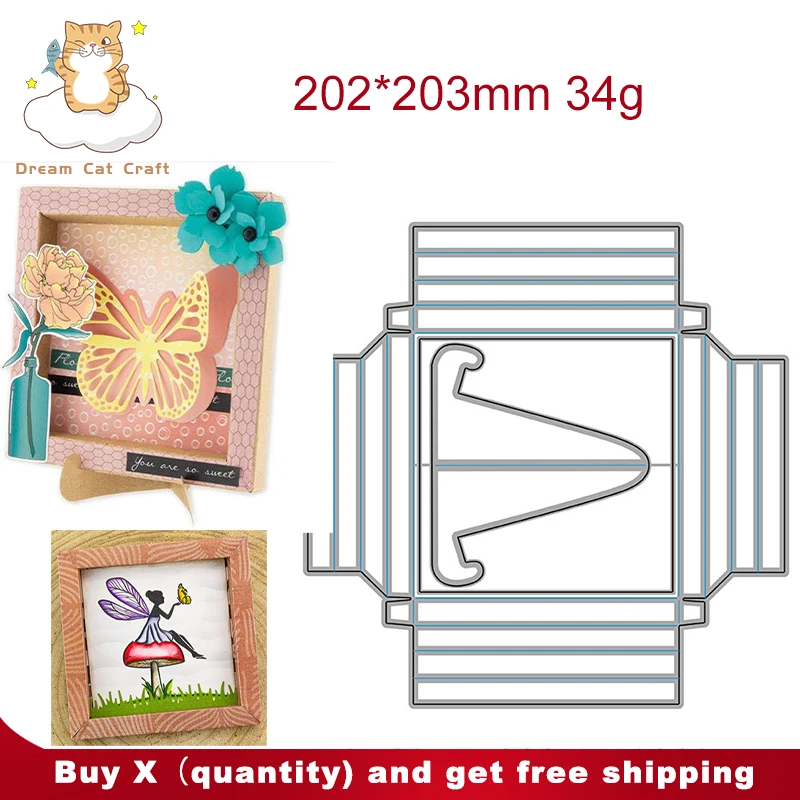 

3D Square Photo Frame Scrapbook Die Metal Cutting Dies DIY Paper Card Making Embossing Craft Die Cut Handmade Craft Decor