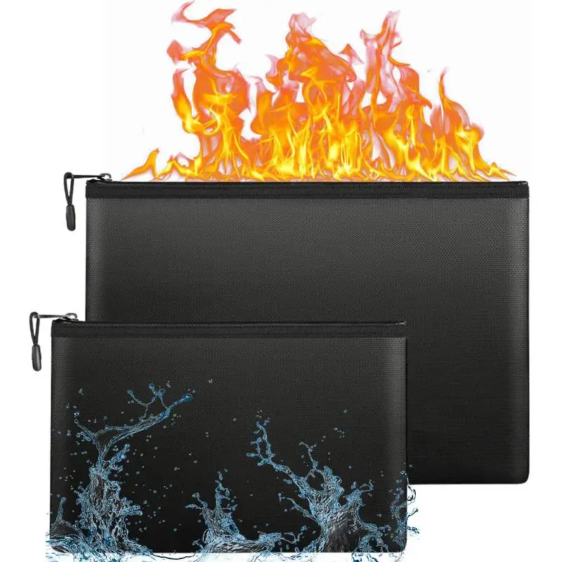 

Огнестойкая Сумка для документов, органайзер с жидким силиконовым покрытием, подходит для наличных, ювелирных изделий, паспортов, ноутбуко...