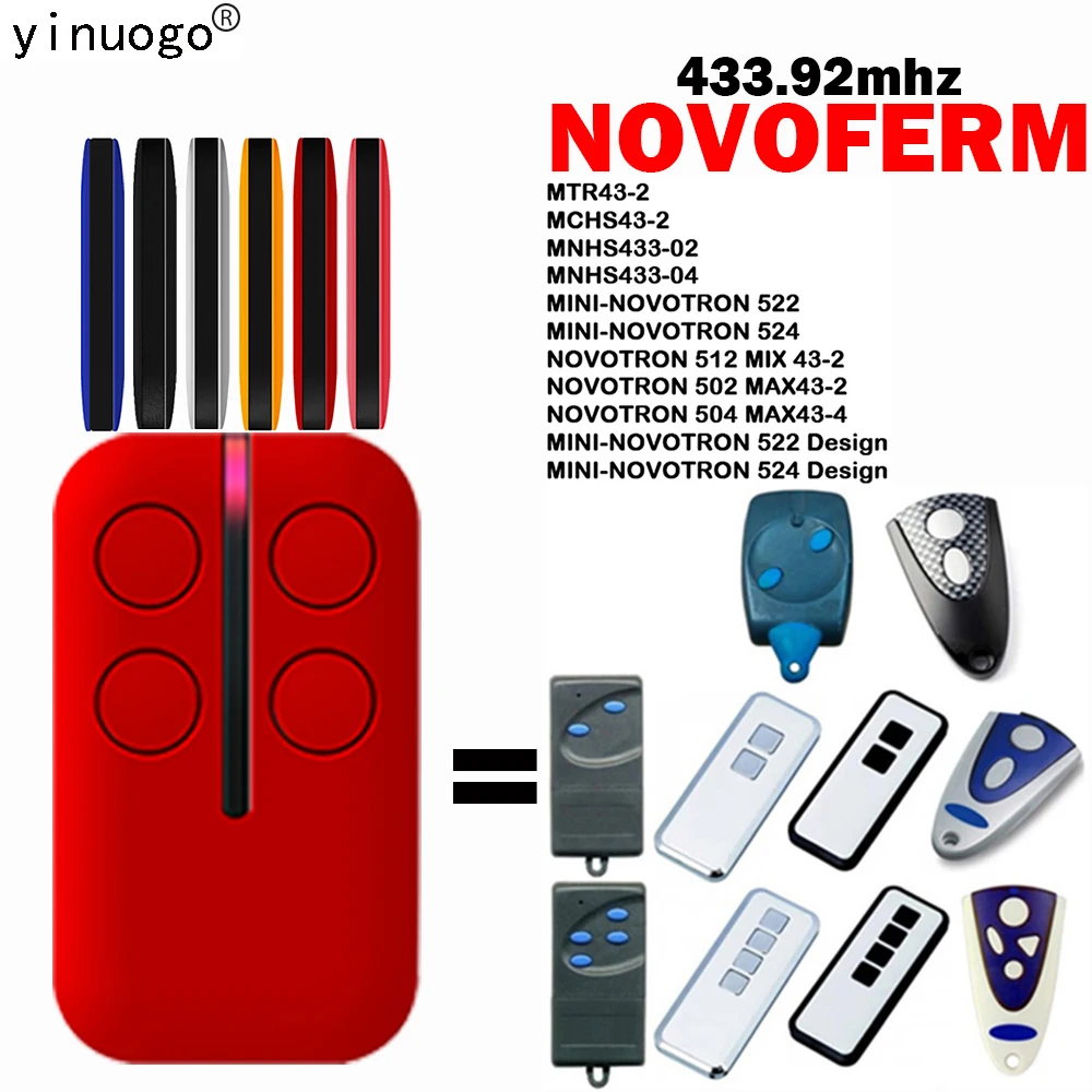 

Garage Door Remote Control NOVOFERM NOVOTRON 502 MAX43-2 504 MAX43-4 512 MIX 43-2 433.92mhz Garage Door Opener Duplicator 433MHz