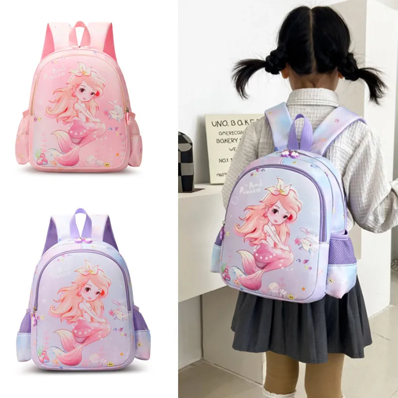 

Disney Ariel Princess Schoolbag Boy/Girl Cute Little Mermaid Princess Backpack 2022 Fashion Kawaii Children's Pink Backpack