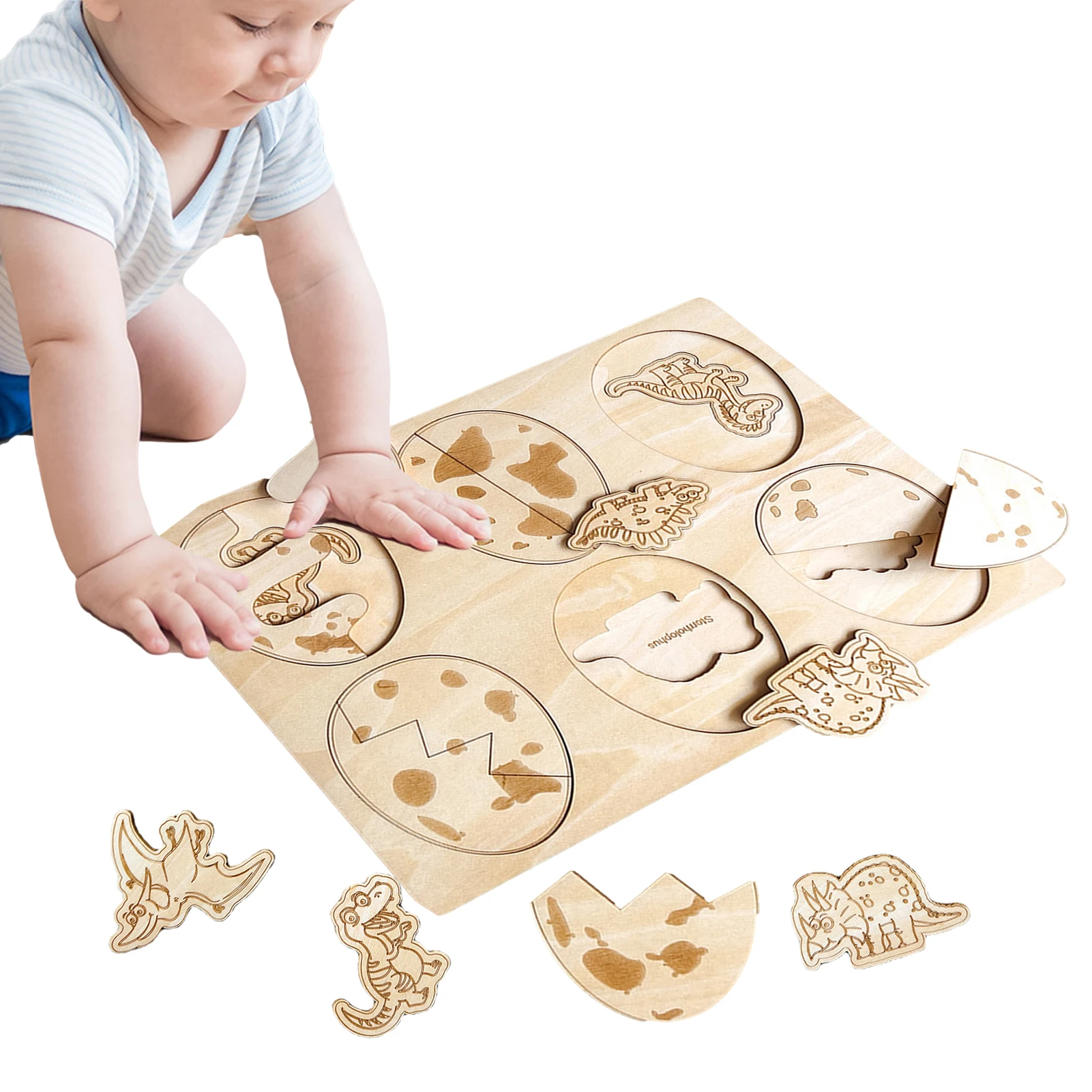 

Wooden Life Cycle Board For Dinosaur Montessori Life Growth Cycle Tray Educational Puzzle Gifts Nature Game Teaching Toy