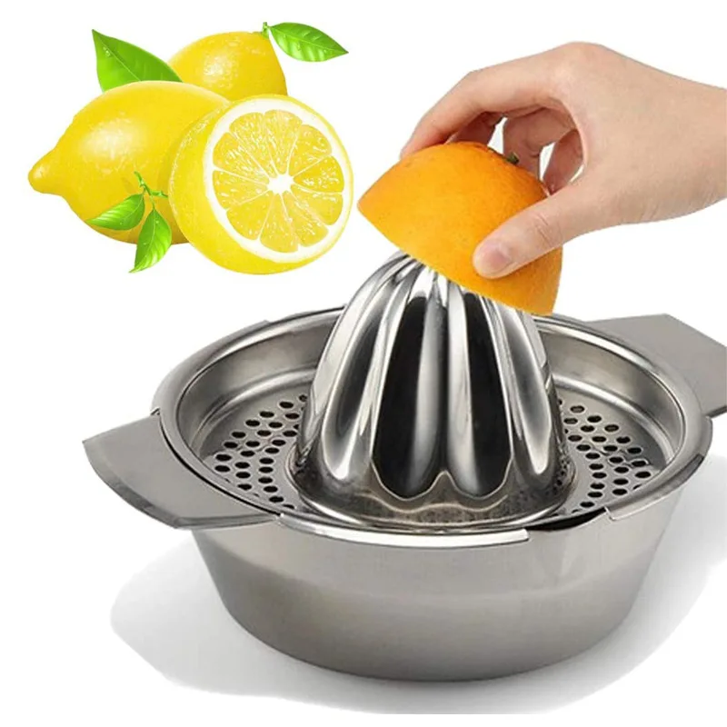 

Mini Manual Lemon Orange Juicer Filter Bowl Stainless Steel Hand Juicer