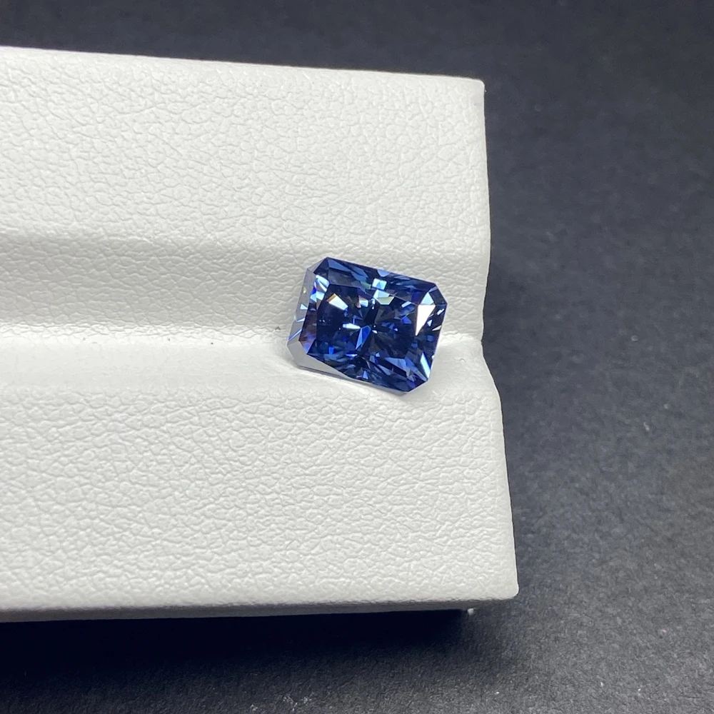 

Meisidian 3 Excellent New Color 5X7mm Radiant Cut Loose Blue 1 Carat Moissanite Diamond Gemstone