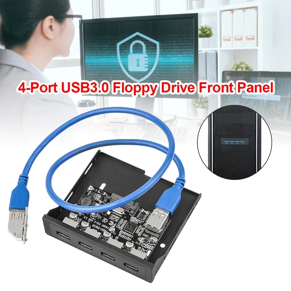 DIY 5 Гбит/с PCI-E 1X к USB 3 0 ПК Кронштейн передней панели 4 порта PCIe адаптер