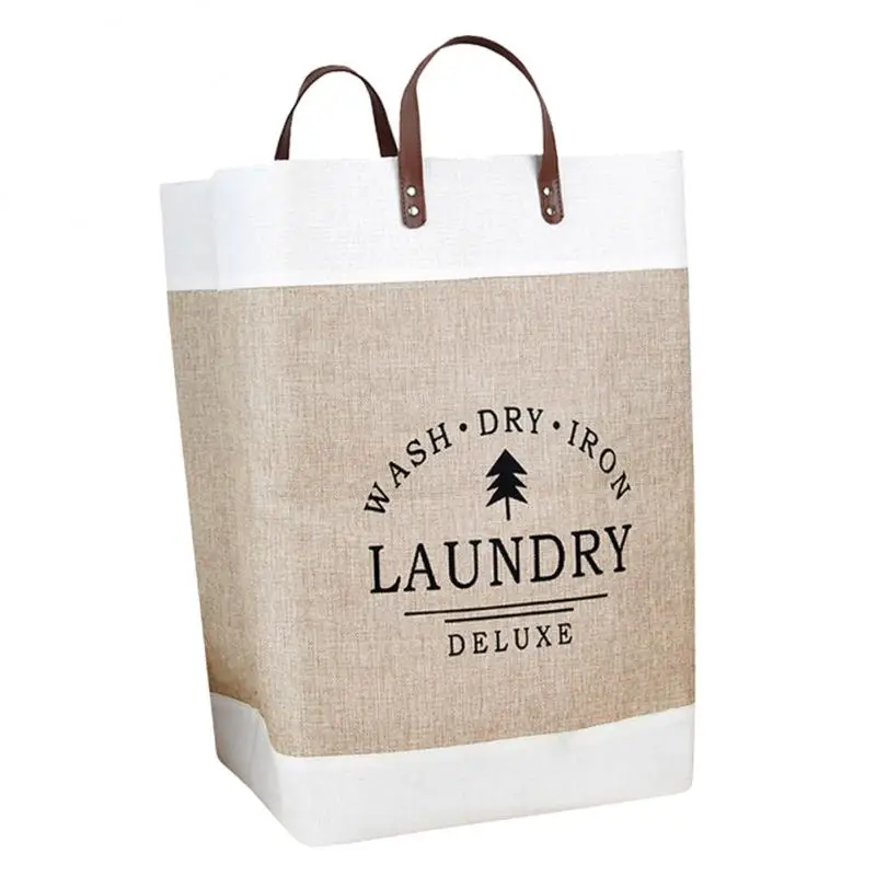 

Waterproof Dirty Clothes Storage Basket Sundries Sorter Bag Large Capacity Storage Bucket Cotton Laundry Basket Durable Foldable