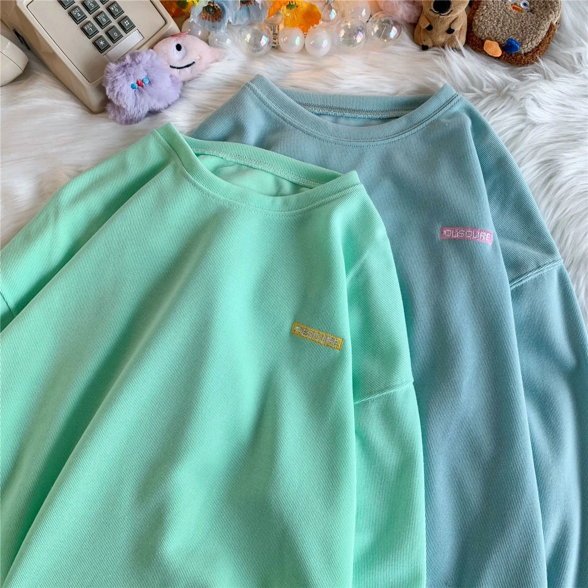 

NoEstaMal Korean Style Loose Womens Sweatshirts Streetwear O-neck Embroidery Female Pullovers Casual Autumn Bottom Tops Hoodies