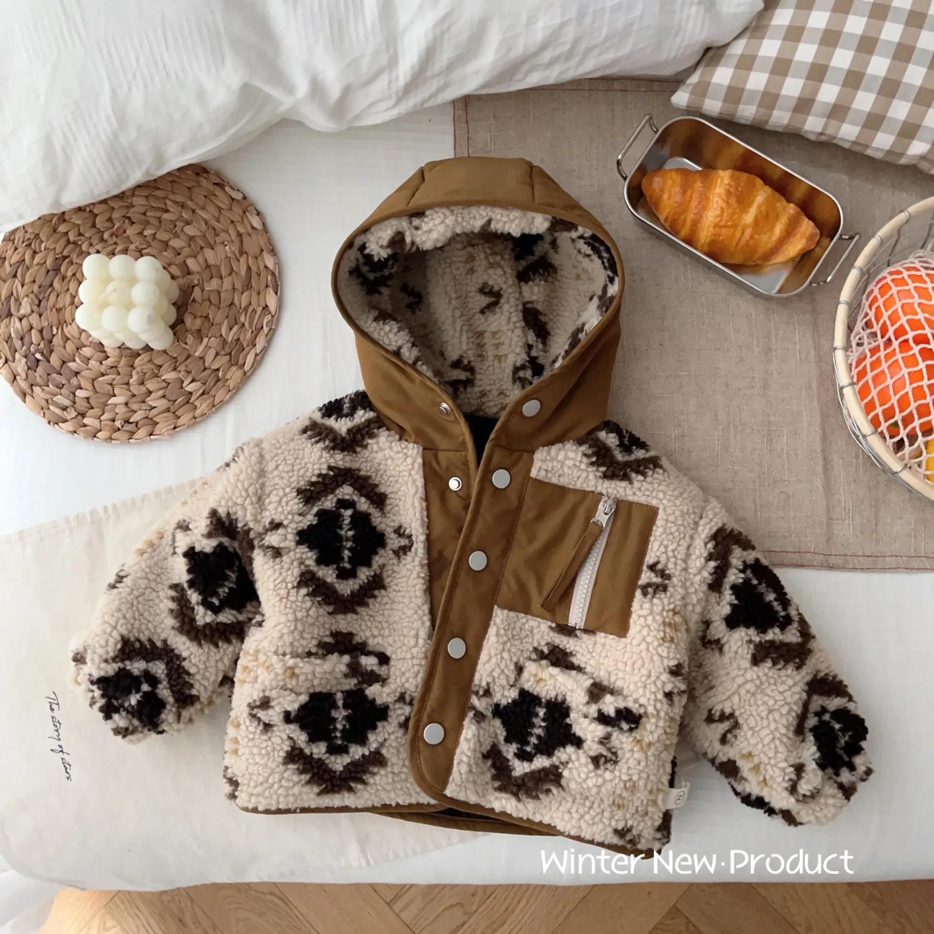 

Пальто, детская одежда, модный свитер, зимний плотный хлопковый свитер с капюшоном в Корейском стиле для мальчиков, модный Повседневный свитер на молнии с застежкой-клипсой