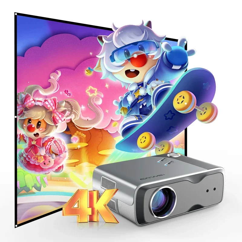 Карманный мини-проектор CAIWEI для домашнего кинотеатра с портативным экраном