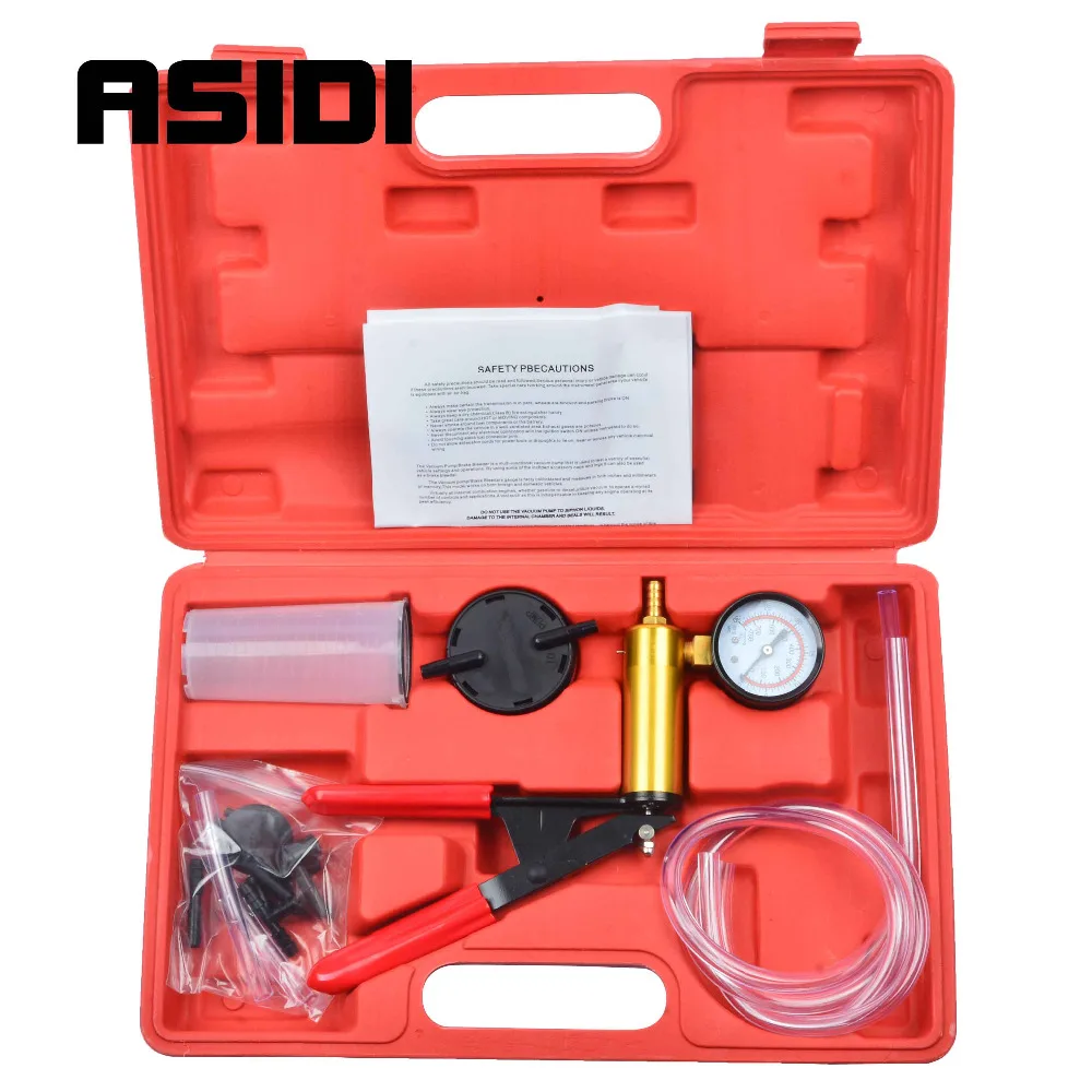 

ASIDI Hand Held Brake Bleeder Tester Set Bleed Kit Vacuum Pump Car Motorbike Bleeding Repair Tool