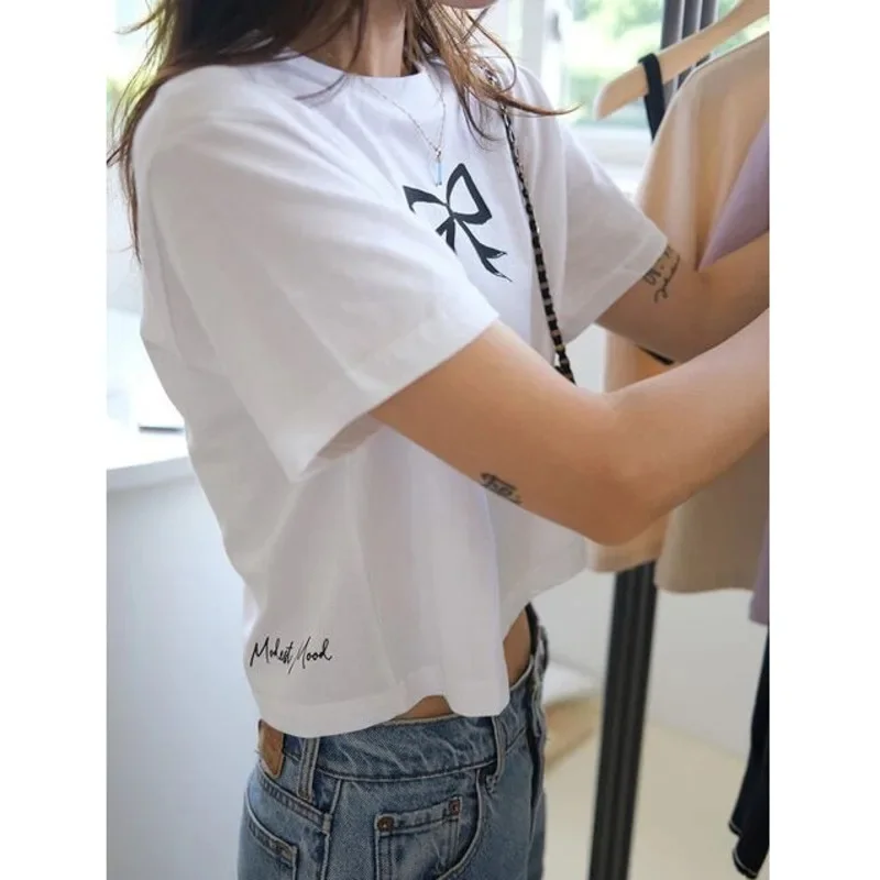 Корейская Футболка с принтом восточных ворот St Mood 2024 корейский Свободный