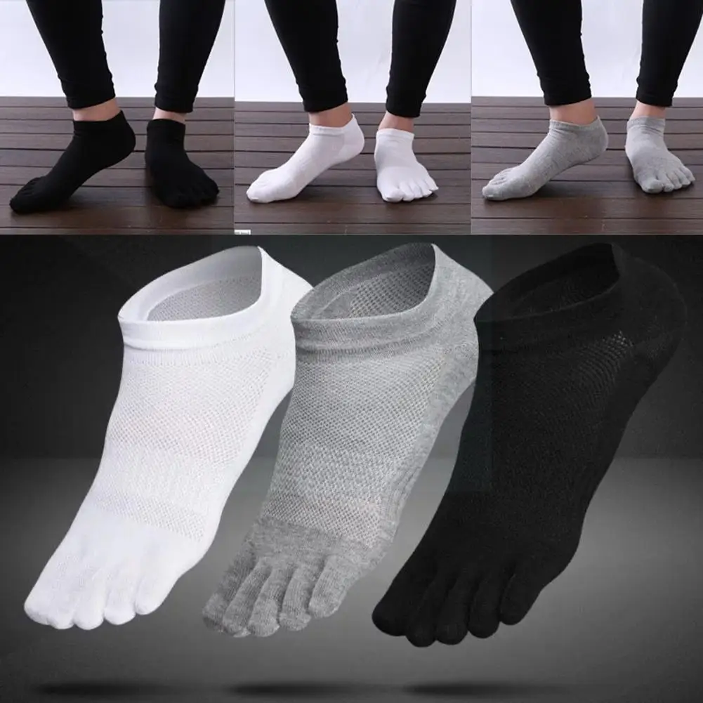 

1 Pair Toe Socks Men Five Fingers Socks Breathable Soks Mens Cycling Cotton Color Sock White Sports Running Black P8a7