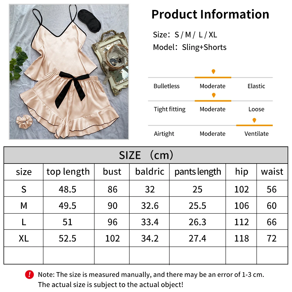 Women's sexy suspender home clothes 2023 new summer fashion vest shorts set fashion color matching home silk ice silk pajamas