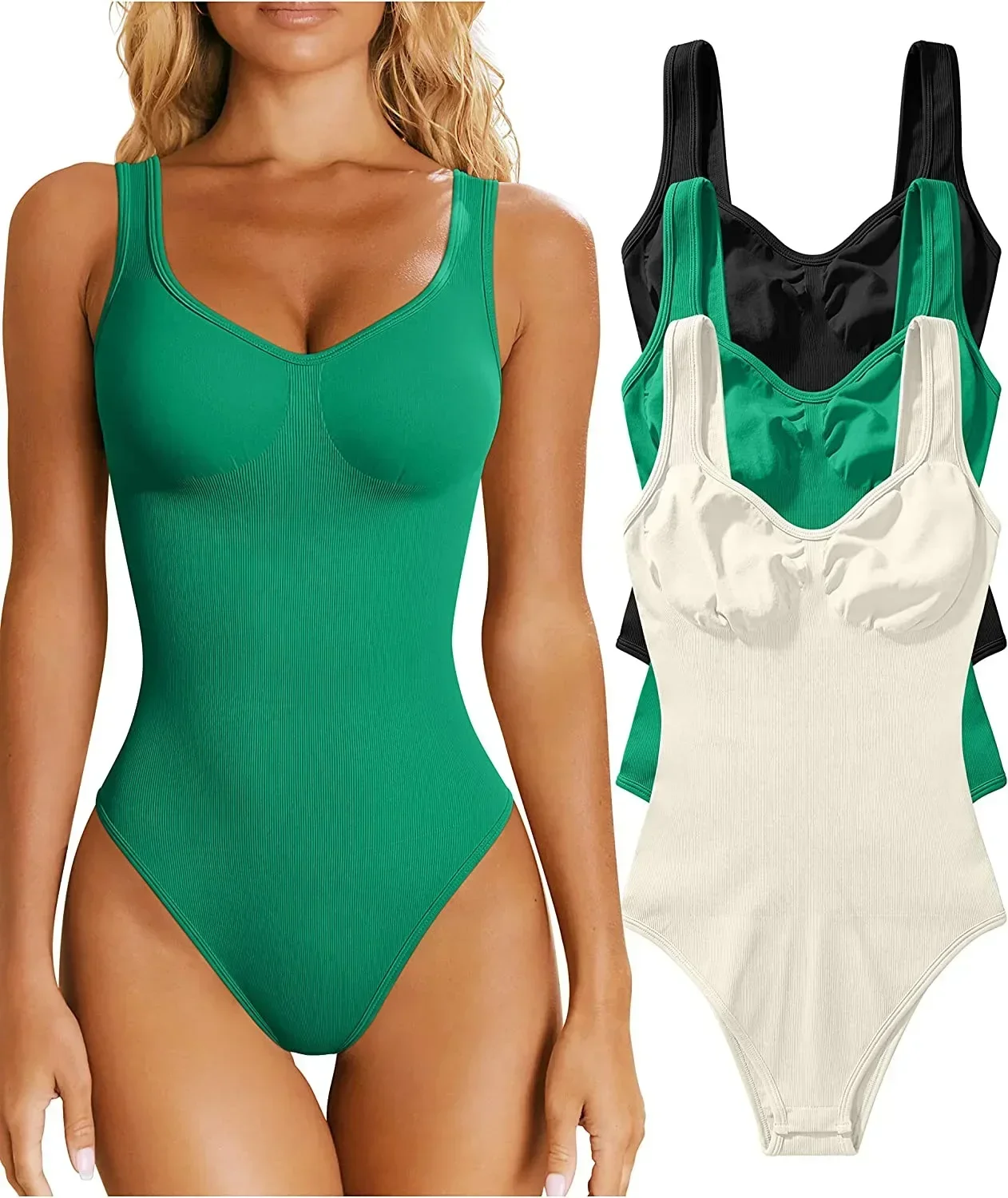 

Rib Knit Bodysuits Women Summer Solid Outfit Spaghetti Strap Sleeveless Backless Romper Womens Jumpsuit Beach Wear Body Feminino