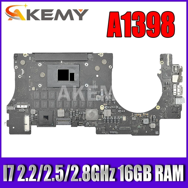 

661-02524 для MacBook Retina Pro 15 "A1398 логическая плата I7 2,2 ГГц/2,5 ГГц/2,8 ГГц 16 Гб ОЗУ 820-00138-A оригинальная материнская плата
