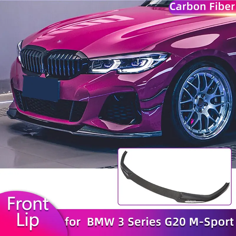 

Накладка-сплиттер (губа) на передний бампер из карбона для BMW 3 серии G20 G28 M Sport 2020-2022