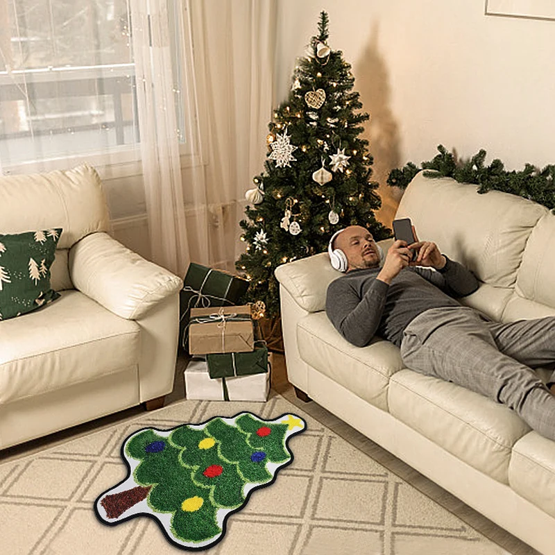 Рождественский елочный ковер для спальни ванной туалета противоскользящий