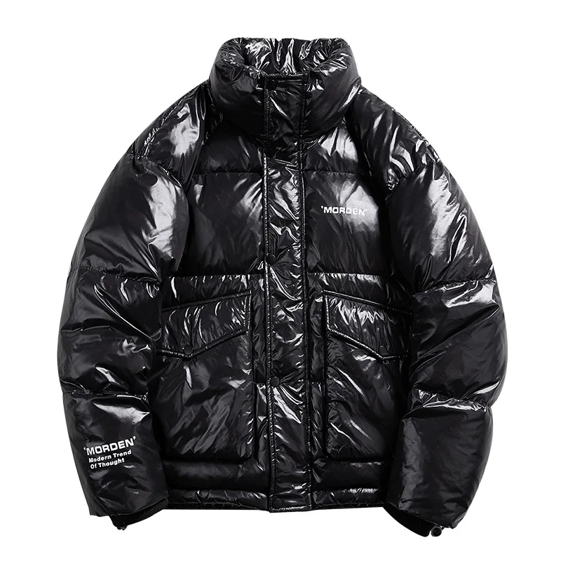 

Winter Men's Down Jacket White Duck Short Thicken Warm Bright Face Loose Down Overcoat for Men