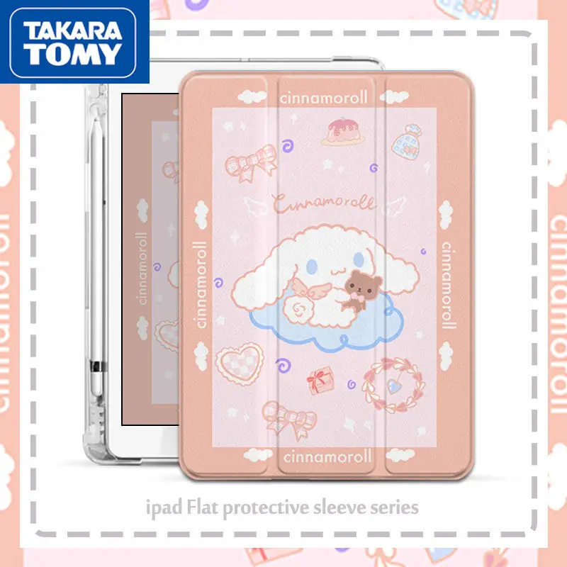

TAKARA TOMY Hello Kitty with Pen Slot Case for Ipad Air1/2/3/4 IPad18/19/20/21 Mini 4/5 for IPad Pro18/20/21 Cute Silicone Cover