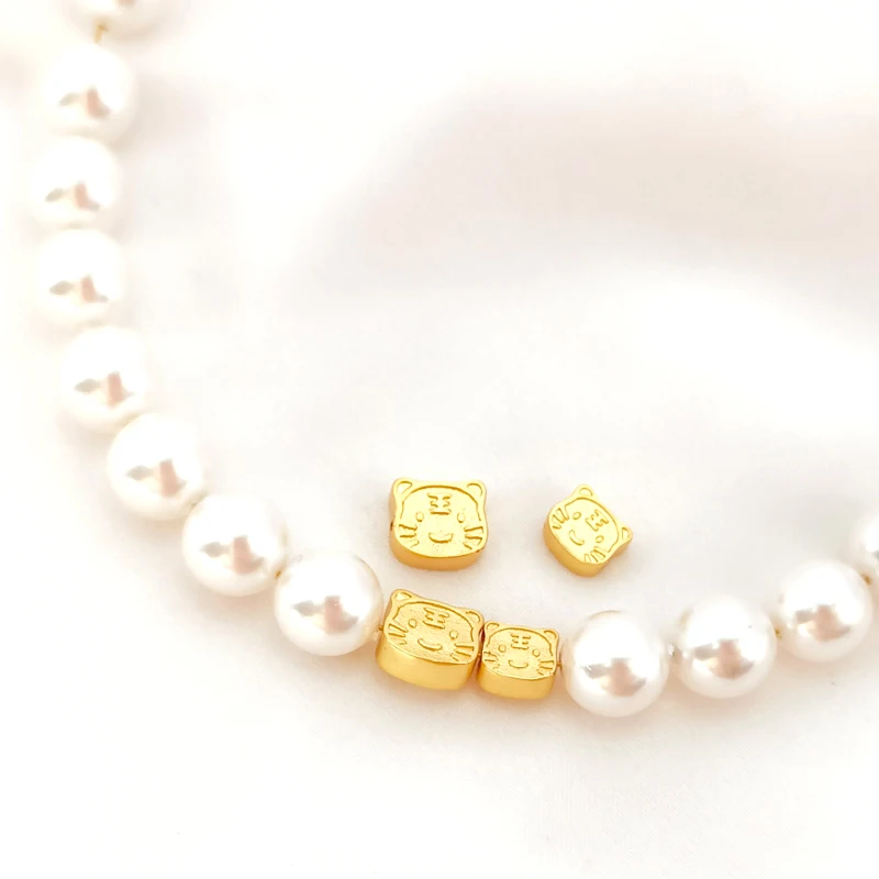 

5 шт., медные бусины в форме головы тигра