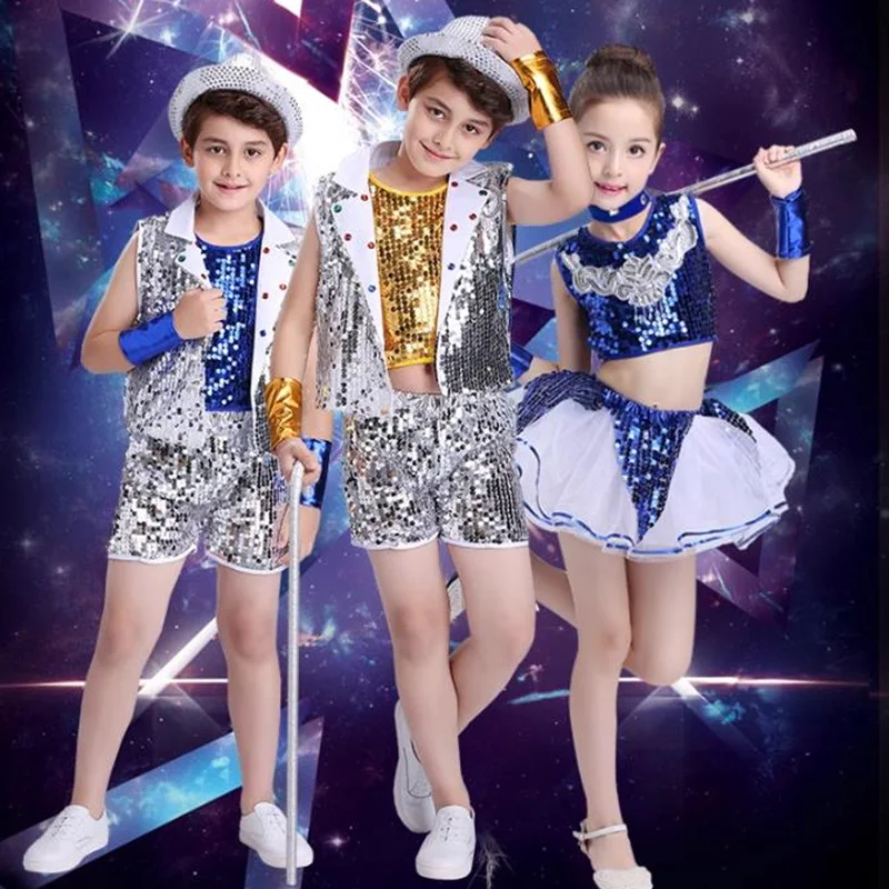 Блестящее платье для джазовых танцев в стиле хип-хоп девочек современный