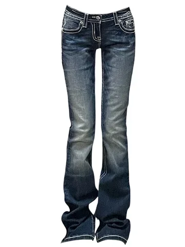 Miss Tough женские расклешенные джинсы из полиэстера и хлопка, траши Y2K