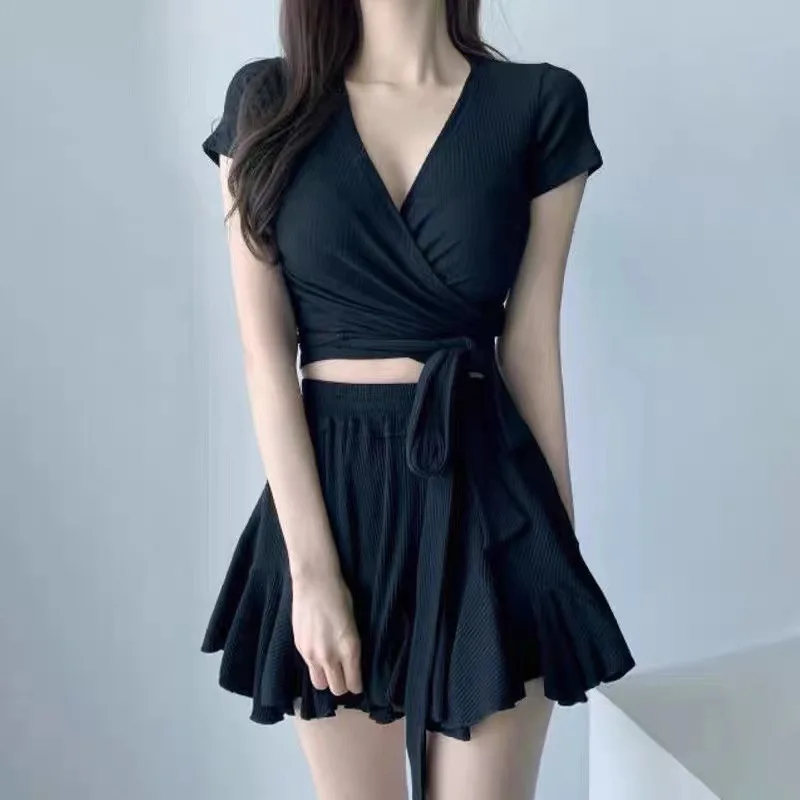 

Купальник женский летний, новинка, купальники Феи фан-вы, чистый дизайн, юбка с разрезом, скрывающая живот и стройнящая купальники