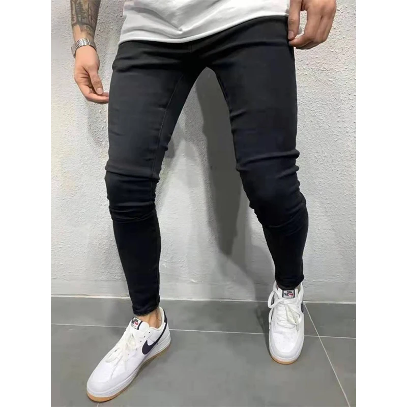 Men Slim Fit Pencil Jeans Straight Classic Denim Trousers Casual Male Cowboy Pants Men's Fashoin Streetwear Long Pants Trousers