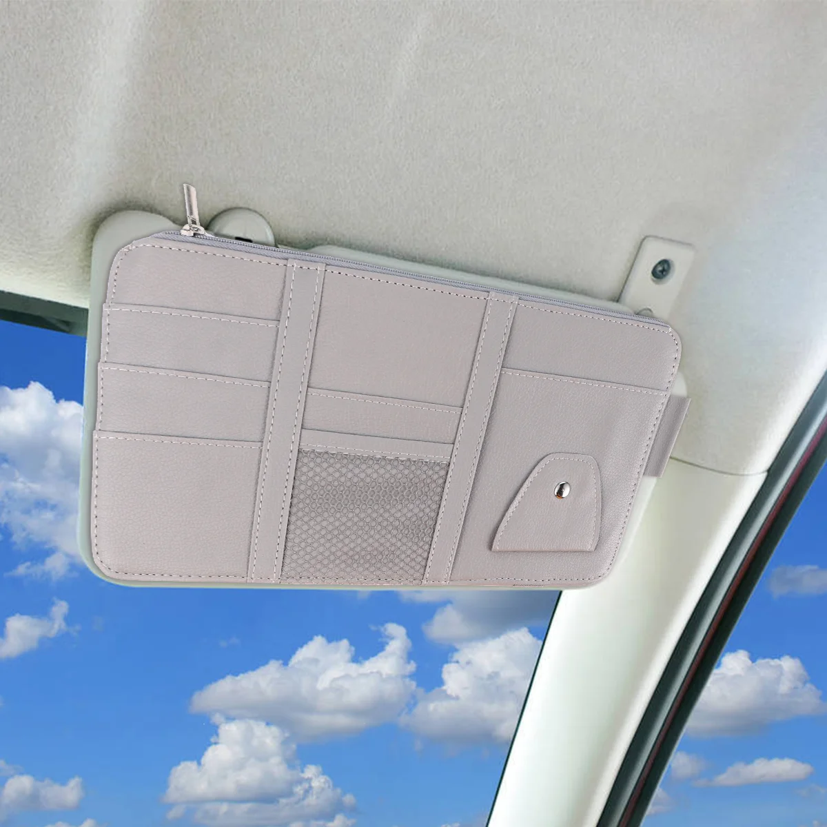 

Truck Accessories Organizer Auto Storage Container Sun Visor Bag Pocket Car Supply Pu Clip Travel