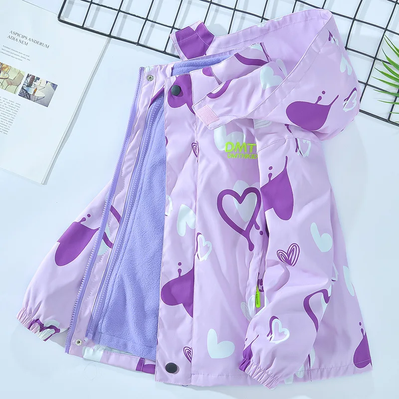 

Осенне-зимняя хлопковая куртка для девочек, ветрозащитная и водонепроницаемая детская ветровка со съемной подкладкой, 2 в 1, 2022