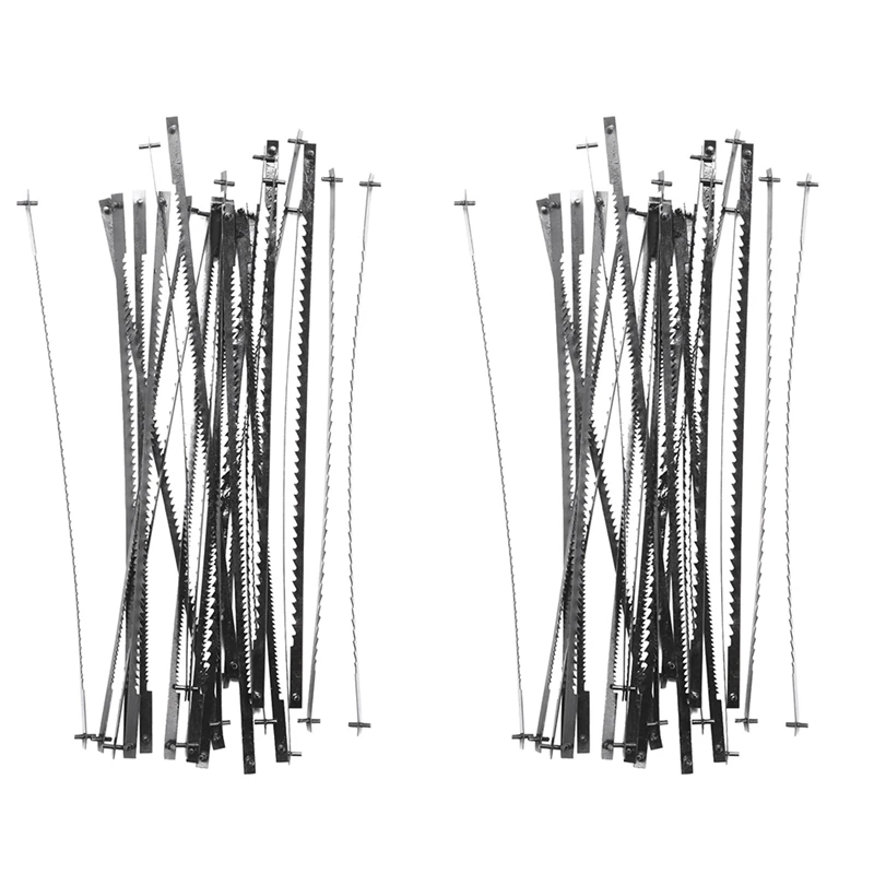 

48Pcs Scroll Saw Blades 127Mm Carbon Steel Fretsaw Blades With Cross Pin 10/15/18/24 Teeth Standard Fine Cut Saw Blades