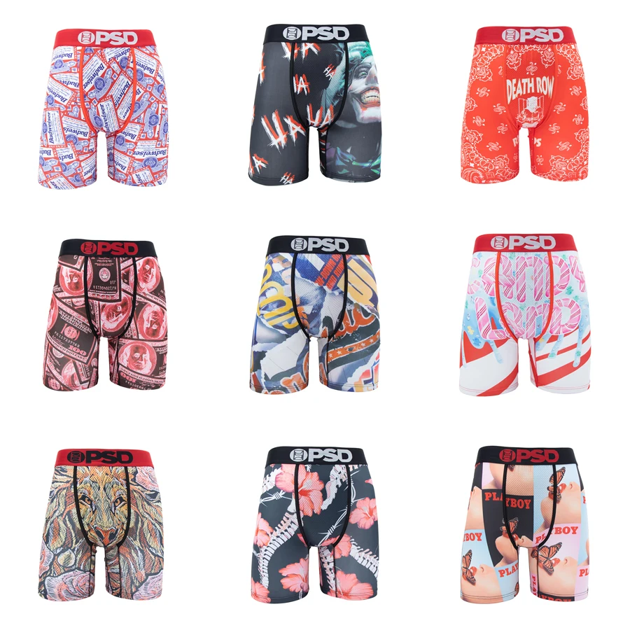 Sexy Men Boxershorts Trunks Nylon Breathable Man Underwear Men's Panties Plus Size L-XXXL Print Mens Underpants Boxer Briefs