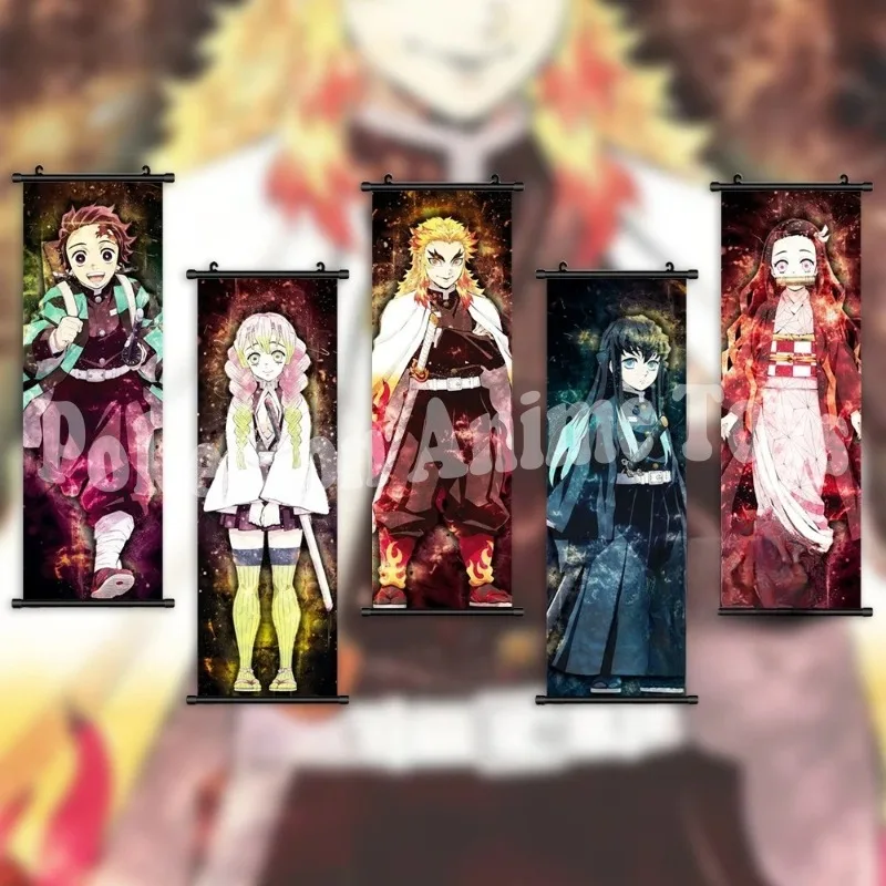 Плакат аниме на холсте с принтом Убийца демонов картина японского холста