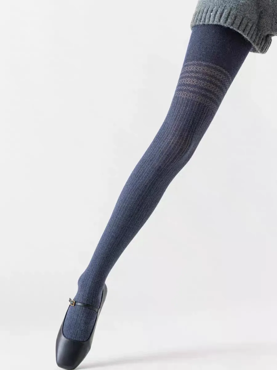 Весенне-осенние женские винтажные вязаные леггинсы в японском стиле Mori Girls