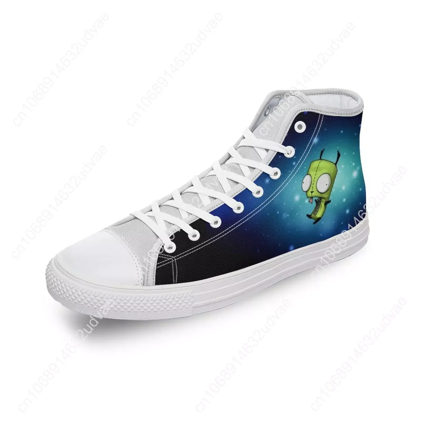 Холщовые кроссовки Invader Zim с высоким верхом Повседневная модная теннисная обувь