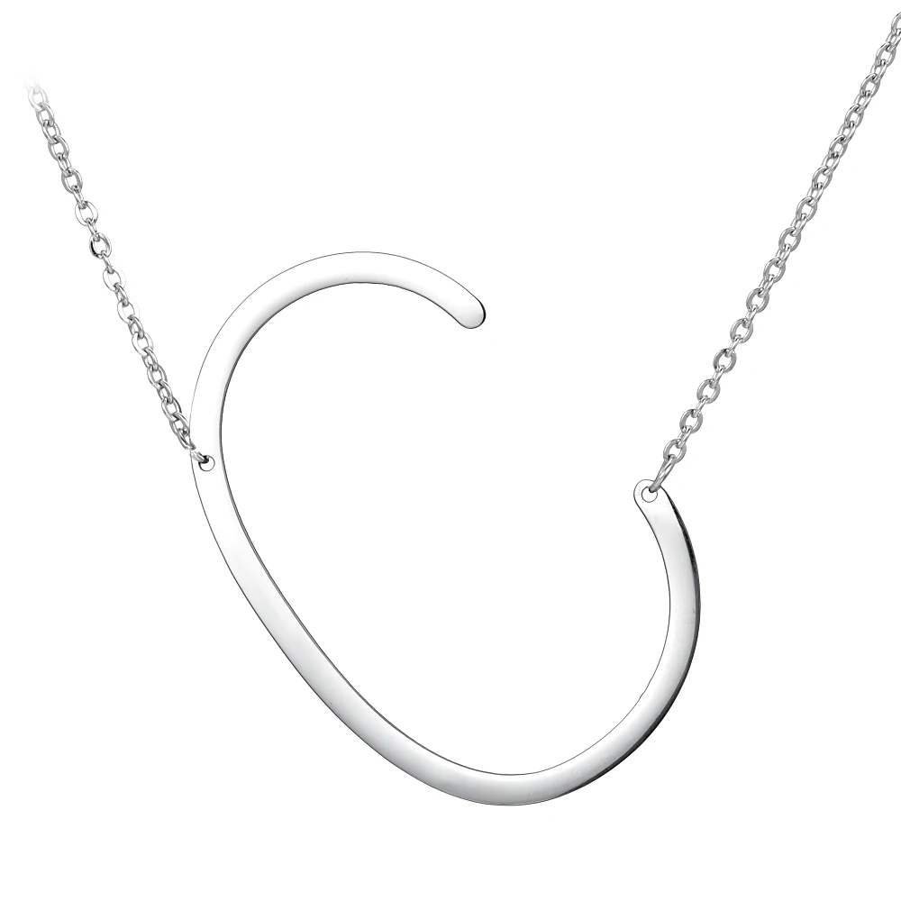 

New Arrive Letter Necklace Stainless Steel Silver Color Name Pendant Chain 45cm