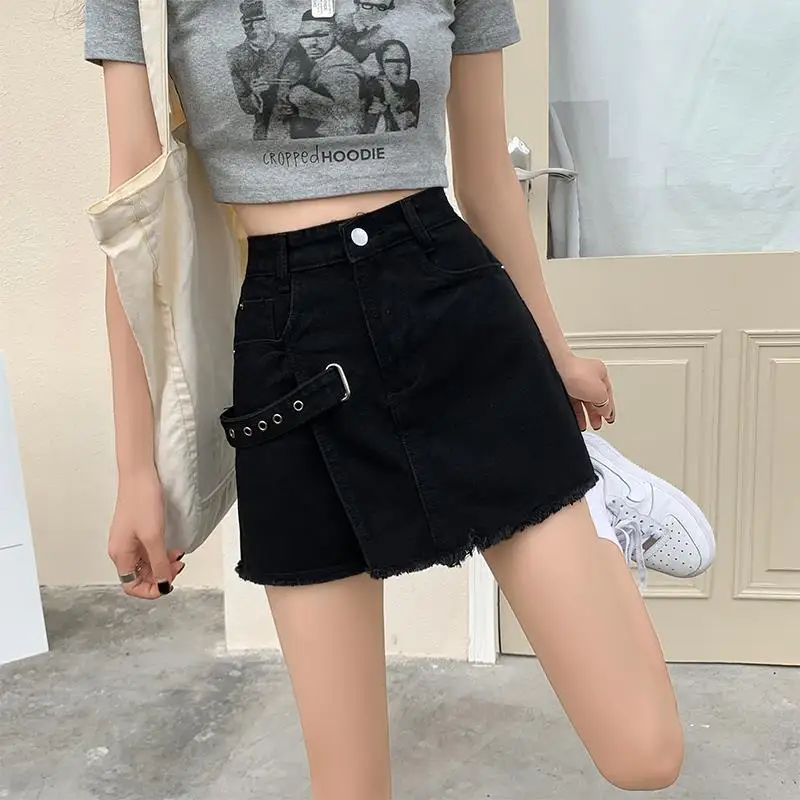 Korean Summer Style Commuter Style Female Outerwear Shorts High Waist Slim Loose Leg Wide Leg Versatile Ragged Short Skirt