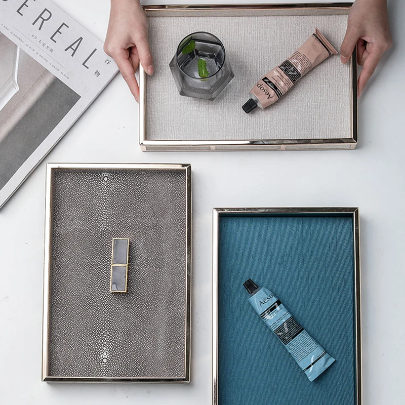 

Stainless Steel Coasters Trays Acrylic Decorative Rectangle Chinese Serving Trays Tea Accessories Plateau De Service Trays