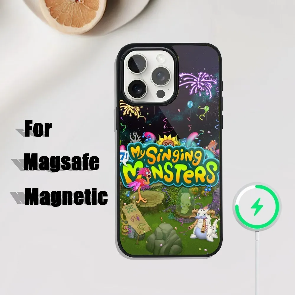 My Singing M-Monsters Phone Case For iPhone 16 15 14 13 12 11 Plus Pro Max Mini Magsafe Magnetic Wireless Charging