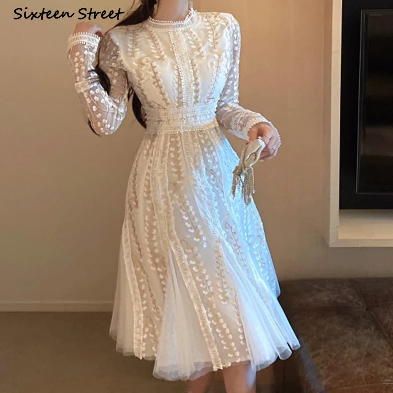 

Женское кружевное платье с цветочной вышивкой, элегантное винтажное черное облегающее платье с завышенной талией для вечеринок, лето