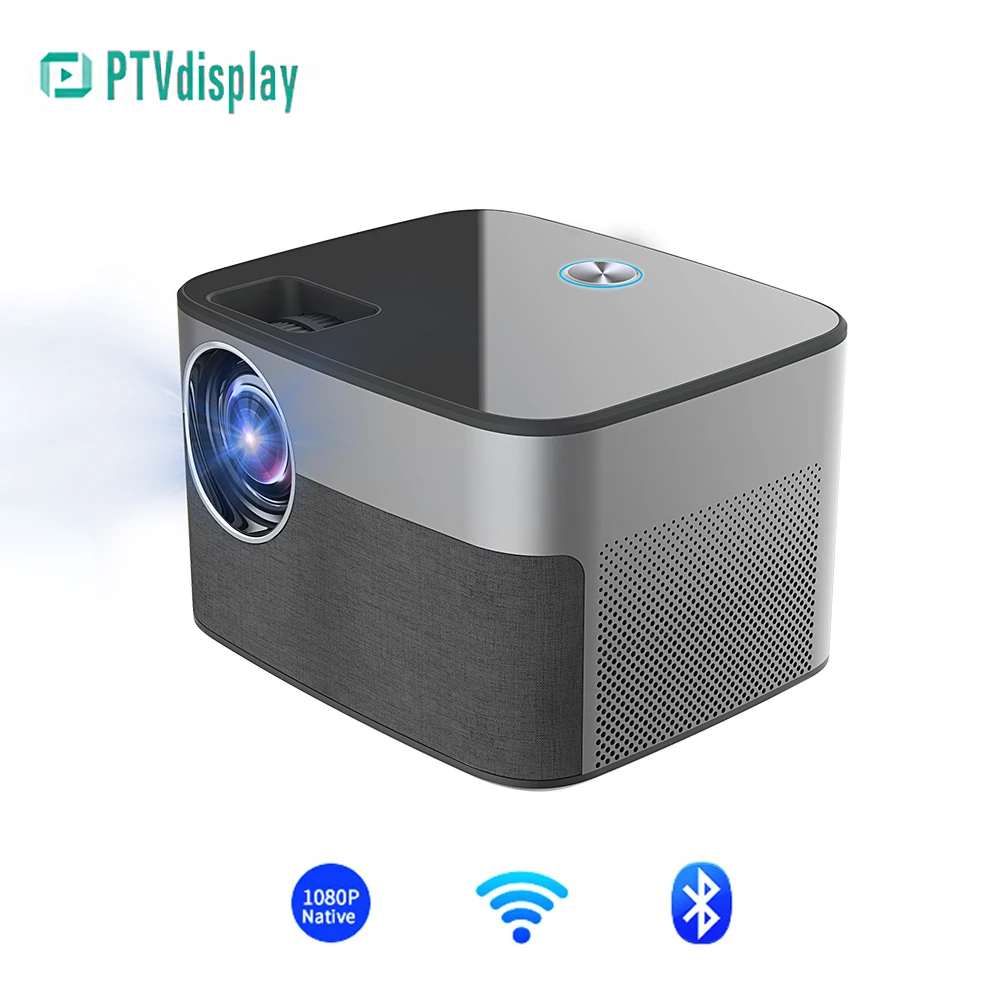 

PTVDISPLAY E3H1 Projector 9000 LumensNative 1080P 4K Full HD Android 9.0 Theater Cinema Outdoor Movie Wifi Proyector for Home
