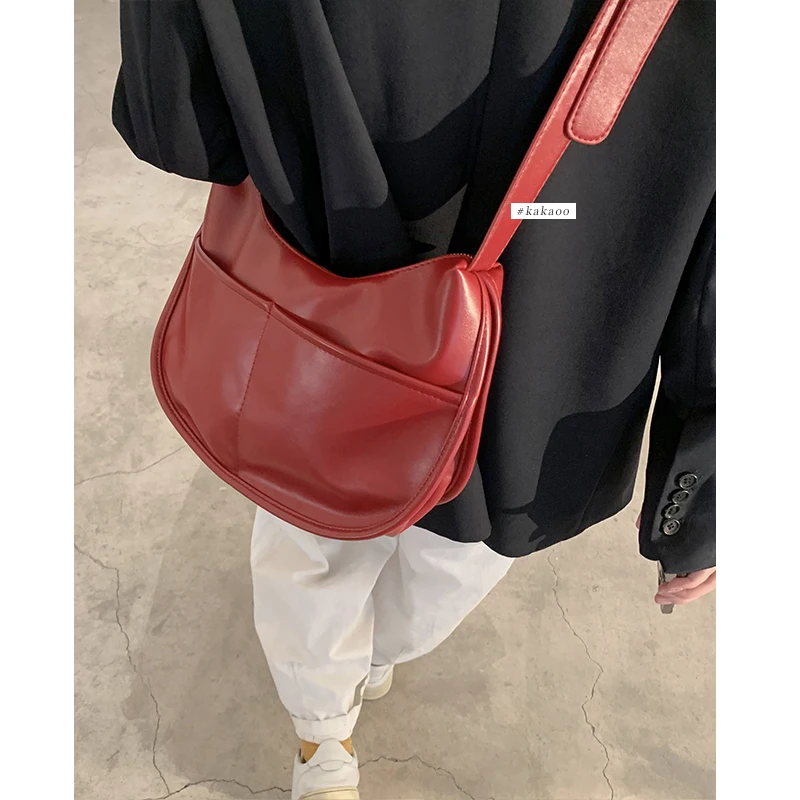 

New Retro Large-Capacity Brand Fashion Versatile Foreign Style High-Quality Texture Women Single Shoulder Tote Commuter Handbag