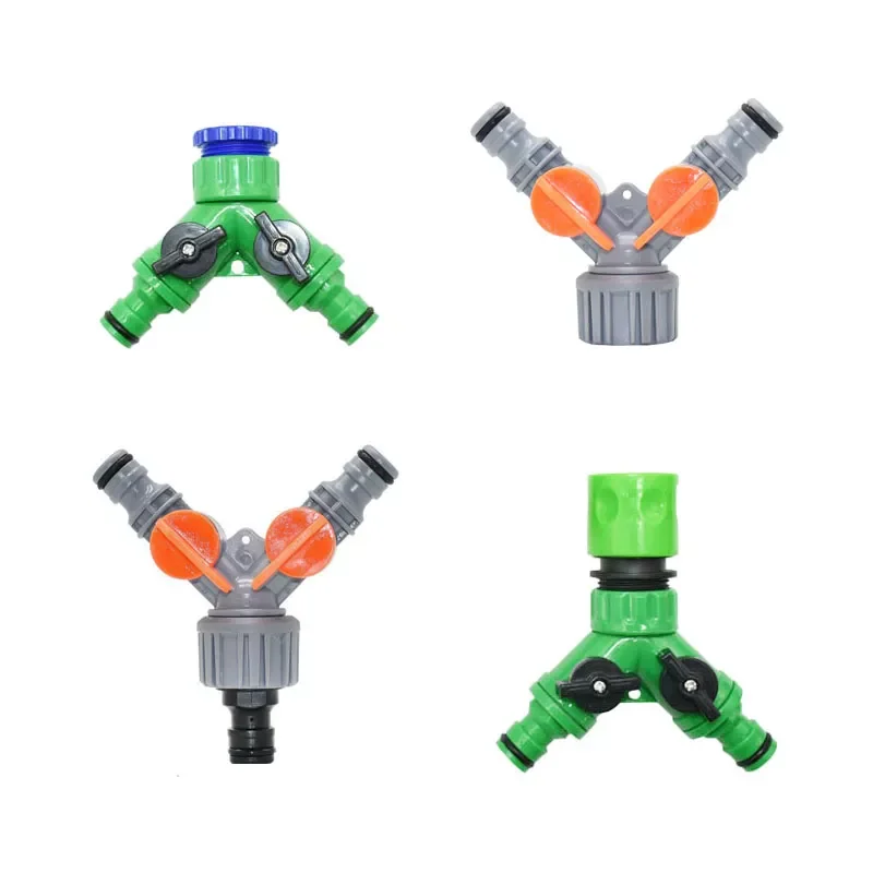 

2-way Garden tap water splitter Female 1/2 3/4 garden hose Y splitter watering adjustable switch 1pcs