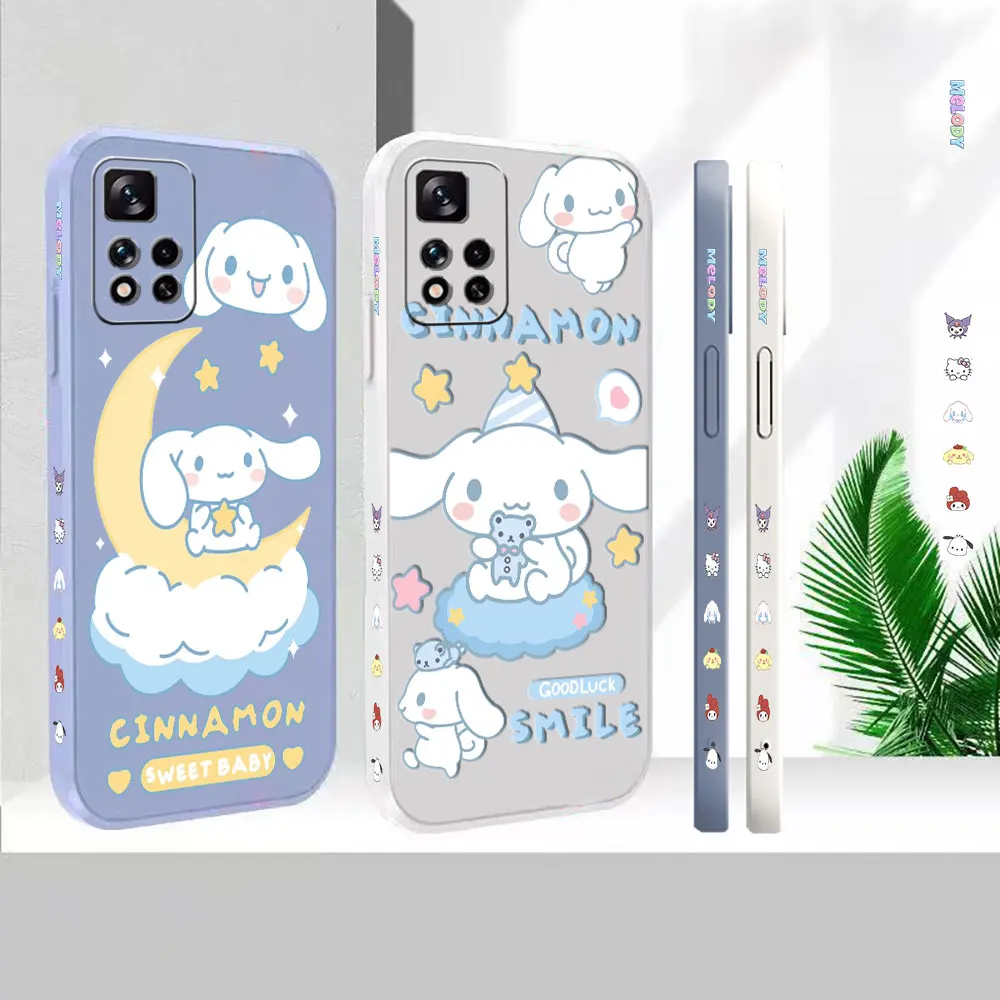 

Liquid For Redmi Note 12 11 11T 11R 11E 11S 11T 10 10T 9 9S 9T 8 7 7S Pro Plus Max 4G 5G Cover Anime Cute Cinnamoroll Case Funda
