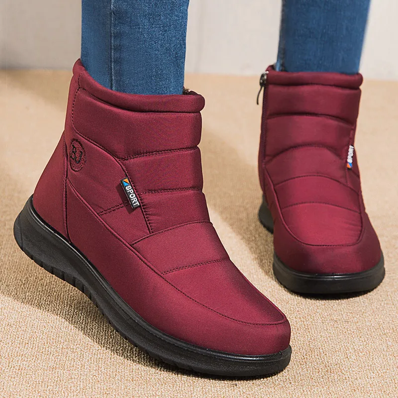 

New Women Boots Waterproof Snow Boots For Winter Shoes Women Zipper Ankle Boots Winter Botas Femininas Keep Warm Botines