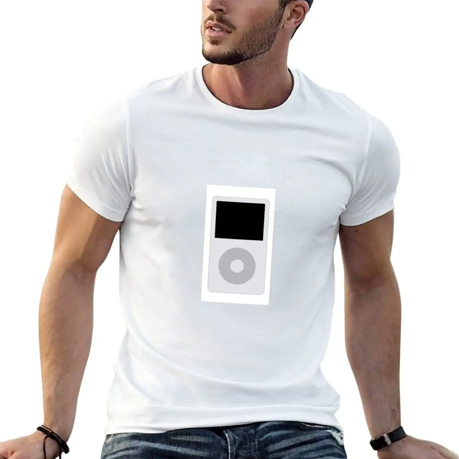 Фото Музыкальный MP3-плеер iPod Classic 5-го поколения в стиле иконок. Футболка мужская дизайнерская №1