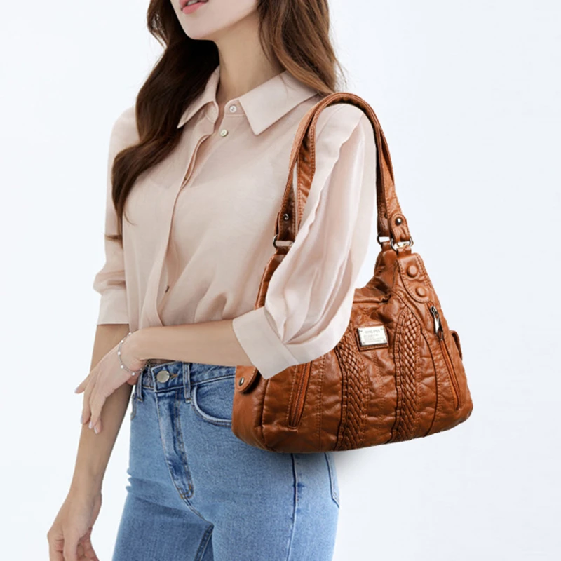 

Women's Handbags Black Fashion Versatile One Shoulder Crossbody Bag Female Casual Many Pockets Bag For Ladies 2023 Solid Color