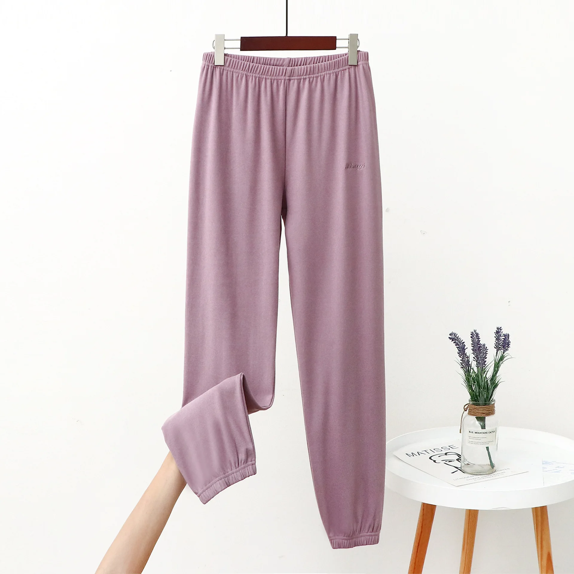 Trousers De Velvet Pajama Pants Women Warm Casual Loose House Home Wear Outside Sweatpants Winter Thermal Sleeping Girls Pajamas